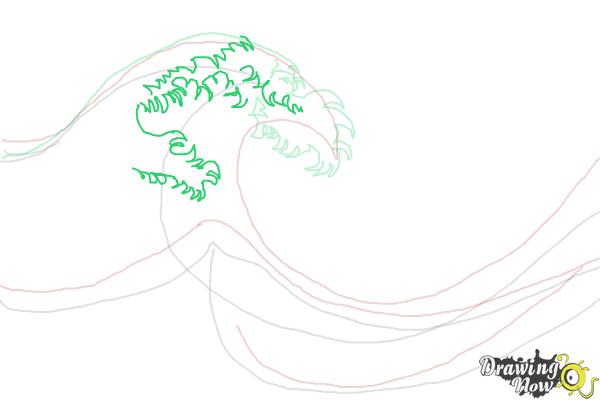 How to Draw Japanese Waves - Step 5 How to Draw Japanese Waves - Step 5