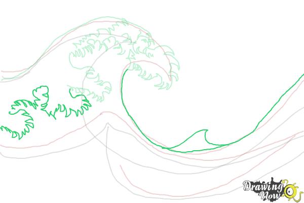 How to Draw Japanese Waves - Step 6 How to Draw Japanese Waves - Step 6