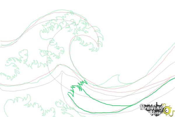 How to Draw Japanese Waves - Step 8 How to Draw Japanese Waves - Step 8