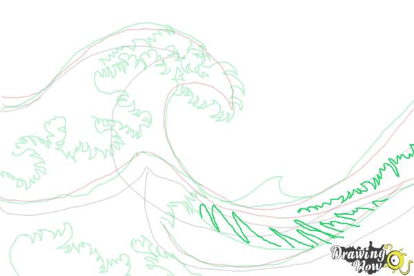 How to Draw Japanese Waves - Step 9 How to Draw Japanese Waves - Step 9