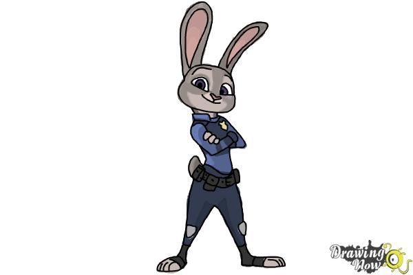 How to Draw Judy Hopps (The Bunny) From Zootopia - Step 10 How to Draw Judy Hopps (The Bunny) From Zootopia - Step 10