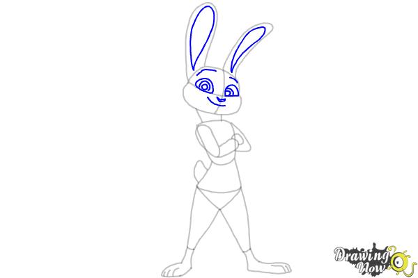 How to Draw Judy Hopps (The Bunny) From Zootopia - Step 7 How to Draw Judy Hopps (The Bunny) From Zootopia - Step 7