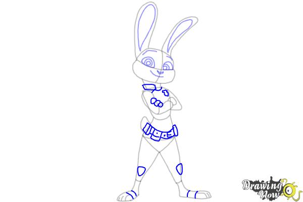 How to Draw Judy Hopps (The Bunny) From Zootopia - Step 8 How to Draw Judy Hopps (The Bunny) From Zootopia - Step 8
