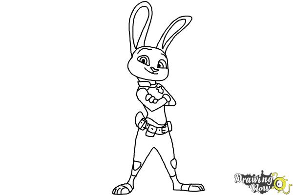 How to Draw Judy Hopps (The Bunny) From Zootopia - Step 9 How to Draw Judy Hopps (The Bunny) From Zootopia - Step 9