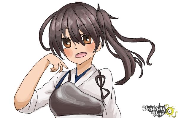 How to Draw Kaga from Kantai Collection - Step 10 How to Draw Kaga from Kantai Collection - Step 10