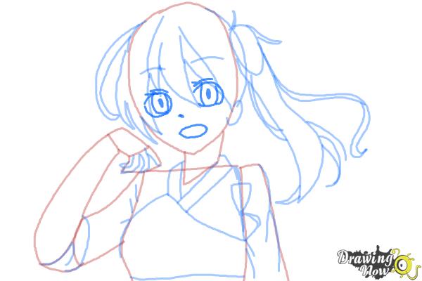 How to Draw Kaga from Kantai Collection - Step 8 How to Draw Kaga from Kantai Collection - Step 8