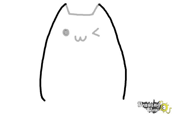 How to Draw Kawaii Cat - Step 4 How to Draw Kawaii Cat - Step 4