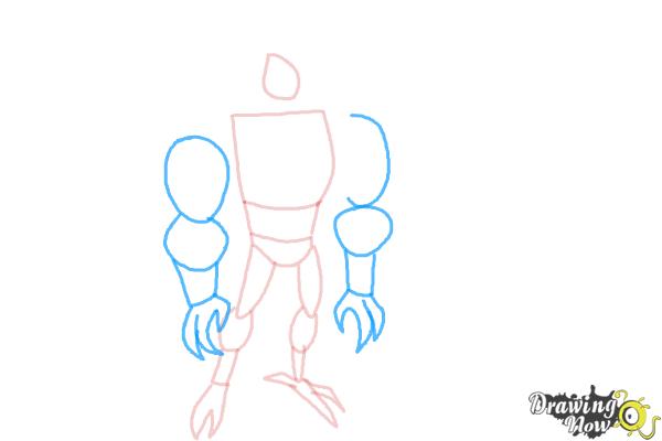 How to Draw Kickin' Hawk from Ben 10 Omniverse - Step 4 How to Draw Kickin' Hawk from Ben 10 Omniverse - Step 4