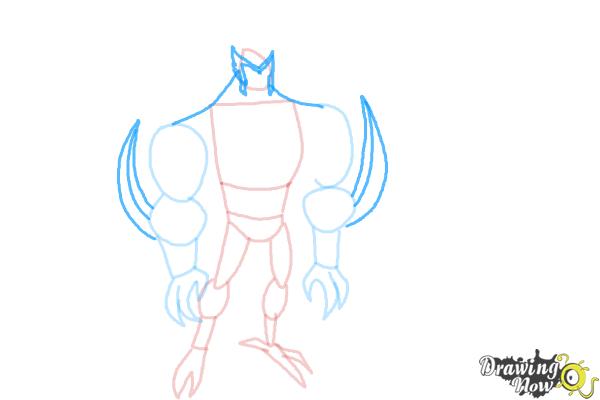 How to Draw Kickin' Hawk from Ben 10 Omniverse - Step 5 How to Draw Kickin' Hawk from Ben 10 Omniverse - Step 5