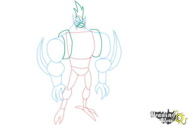 How to Draw Kickin' Hawk from Ben 10 Omniverse - Step 6 How to Draw Kickin' Hawk from Ben 10 Omniverse - Step 6