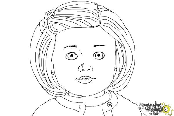 How to Draw Kit, Doll from American Girl - Step 9 How to Draw Kit, Doll from American Girl - Step 9