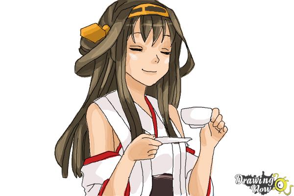 How to Draw Kongou from Kantai Collection - Step 10 How to Draw Kongou from Kantai Collection - Step 10