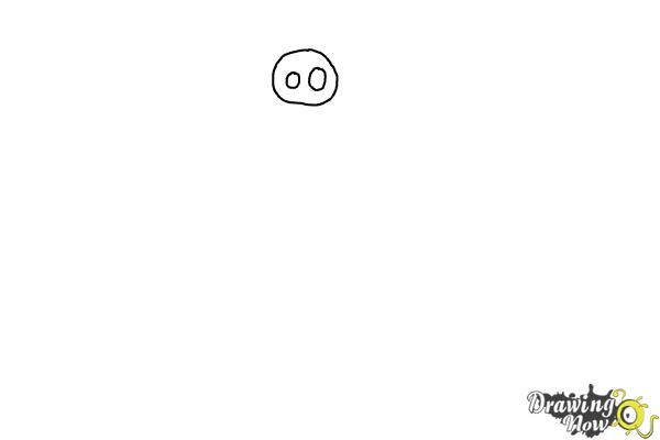 How to Draw Leonard The King Pig from Angry Birds - Step 1 How to Draw Leonard The King Pig from Angry Birds - Step 1