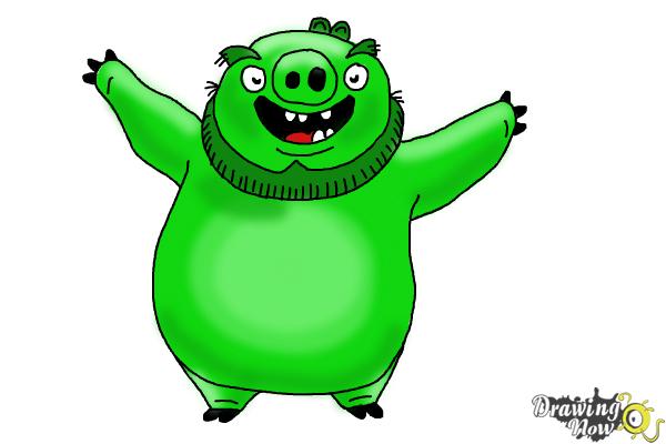 How to Draw Leonard The King Pig from Angry Birds - Step 10 How to Draw Leonard The King Pig from Angry Birds - Step 10