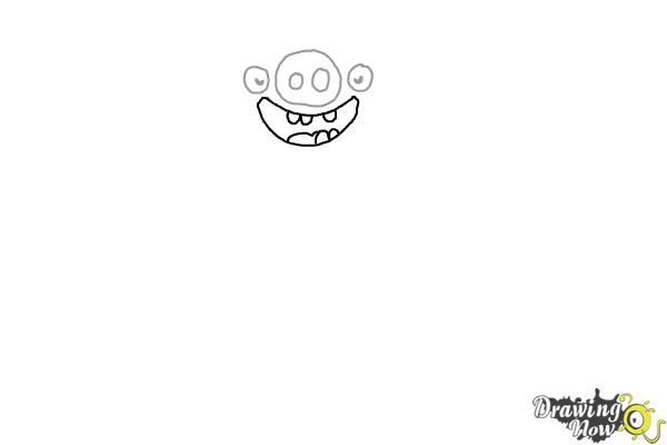 How to Draw Leonard The King Pig from Angry Birds - Step 3 How to Draw Leonard The King Pig from Angry Birds - Step 3