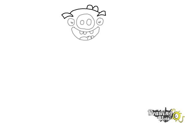 How to Draw Leonard The King Pig from Angry Birds - Step 4 How to Draw Leonard The King Pig from Angry Birds - Step 4