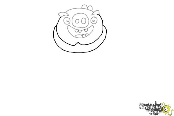 How to Draw Leonard The King Pig from Angry Birds - Step 5 How to Draw Leonard The King Pig from Angry Birds - Step 5
