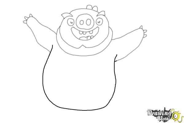 How to Draw Leonard The King Pig from Angry Birds - Step 7 How to Draw Leonard The King Pig from Angry Birds - Step 7