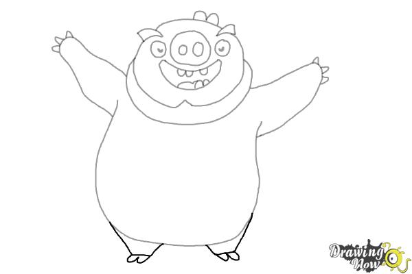 How to Draw Leonard The King Pig from Angry Birds - Step 8 How to Draw Leonard The King Pig from Angry Birds - Step 8