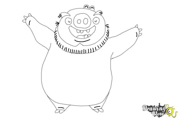 How to Draw Leonard The King Pig from Angry Birds - Step 9 How to Draw Leonard The King Pig from Angry Birds - Step 9
