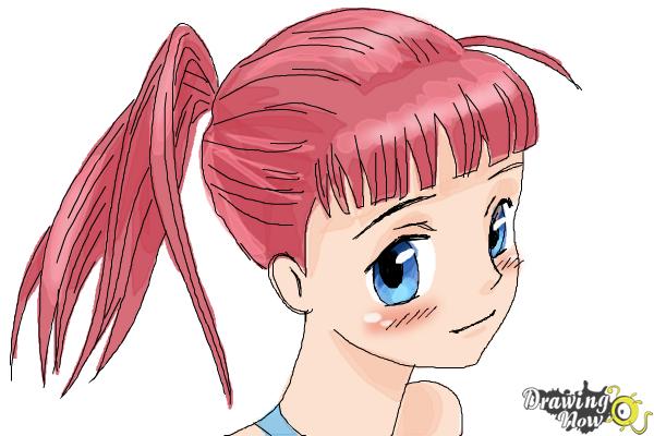 How to Draw Manga Heads Easy - Step 10 How to Draw Manga Heads Easy - Step 10