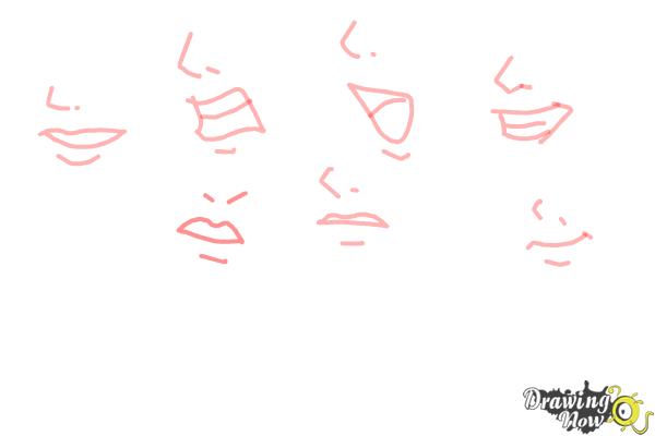 How to Draw Manga Mouths - Step 12 How to Draw Manga Mouths - Step 12