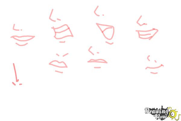 How to Draw Manga Mouths - Step 13 How to Draw Manga Mouths - Step 13