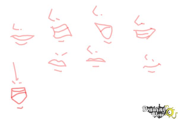 How to Draw Manga Mouths - Step 14 How to Draw Manga Mouths - Step 14