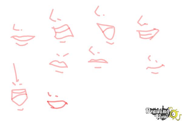 How to Draw Manga Mouths - Step 15 How to Draw Manga Mouths - Step 15