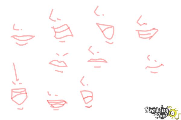 How to Draw Manga Mouths - Step 18 How to Draw Manga Mouths - Step 18