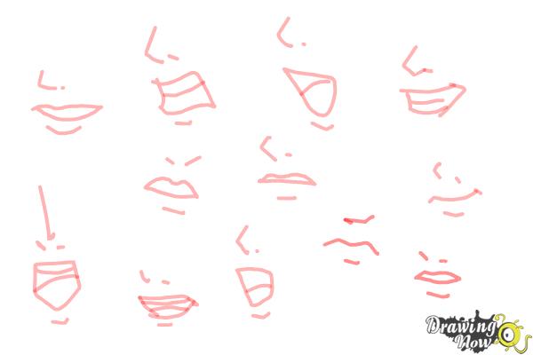 How to Draw Manga Mouths - Step 19 How to Draw Manga Mouths - Step 19