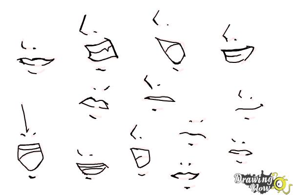 How to Draw Manga Mouths - Step 21 How to Draw Manga Mouths - Step 21
