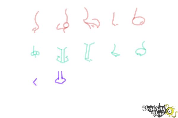 How to Draw Manga Noses - Step 12 How to Draw Manga Noses - Step 12
