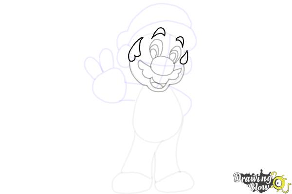 How to Draw Mario from The Super Mario Bros. Movie - Step 10 How to Draw Mario from The Super Mario Bros. Movie - Step 10