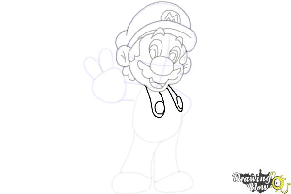 How to Draw Mario from The Super Mario Bros. Movie - Step 13 How to Draw Mario from The Super Mario Bros. Movie - Step 13
