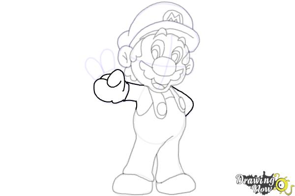 How to Draw Mario from The Super Mario Bros. Movie - Step 15 How to Draw Mario from The Super Mario Bros. Movie - Step 15