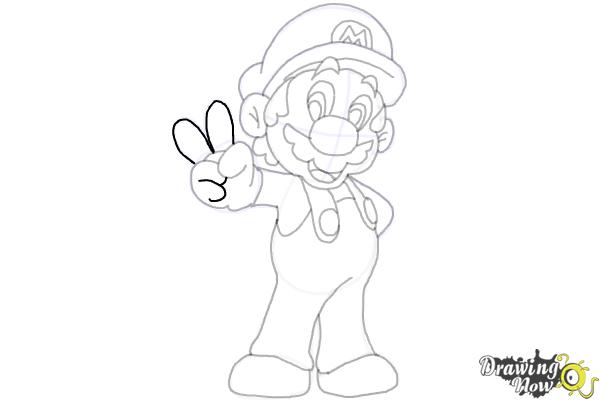 How to Draw Mario from The Super Mario Bros. Movie - Step 16 How to Draw Mario from The Super Mario Bros. Movie - Step 16