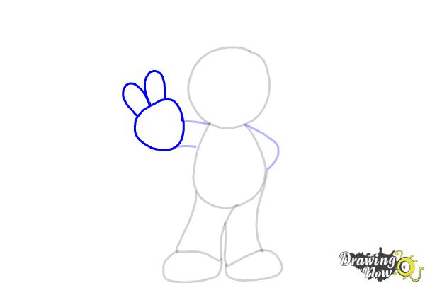 How to Draw Mario from The Super Mario Bros. Movie - Step 4 How to Draw Mario from The Super Mario Bros. Movie - Step 4