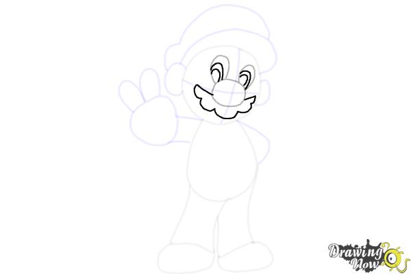 How to Draw Mario from The Super Mario Bros. Movie - Step 8 How to Draw Mario from The Super Mario Bros. Movie - Step 8