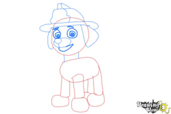 How to Draw Marshall from PAW Patrol - Step 7