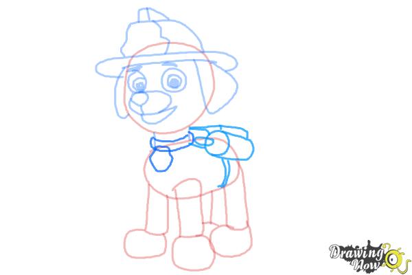 How to Draw Marshall from PAW Patrol - Step 8