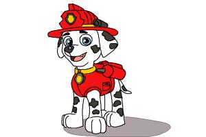 How to Draw Marshall from Paw Patrol