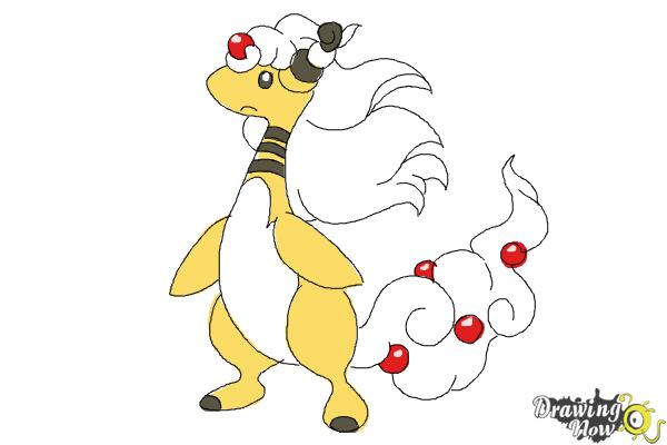 How to Draw Mega Ampharos - Step 10 How to Draw Mega Ampharos - Step 10