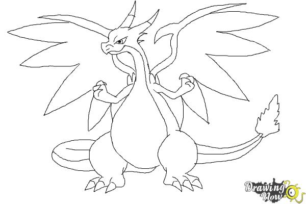 How to Draw Mega Charizard X - Step 8 How to Draw Mega Charizard X - Step 8