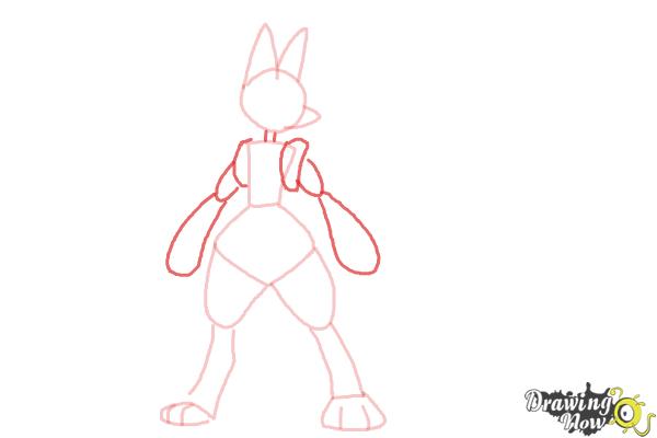 How to Draw Mega Lucario - Step 4 How to Draw Mega Lucario - Step 4
