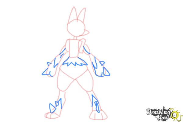 How to Draw Mega Lucario - Step 5 How to Draw Mega Lucario - Step 5