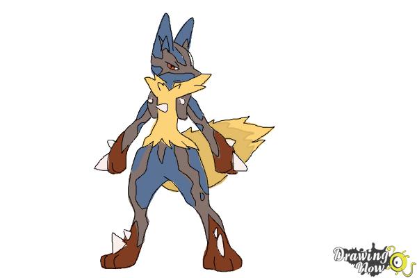 How to Draw Mega Lucario - Step 9 How to Draw Mega Lucario - Step 9