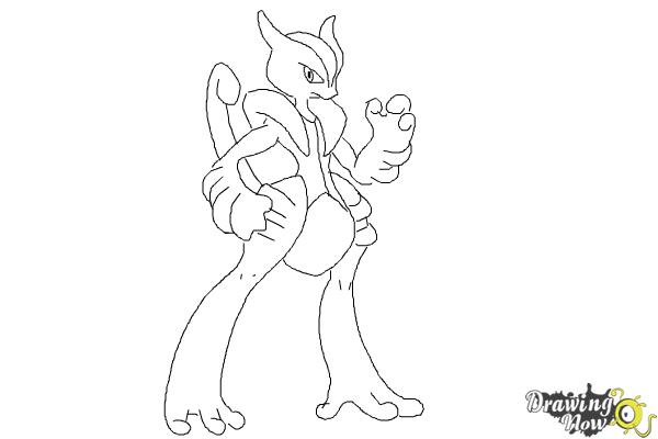 How to Draw Mega Mewtwo X - Step 9 How to Draw Mega Mewtwo X - Step 9