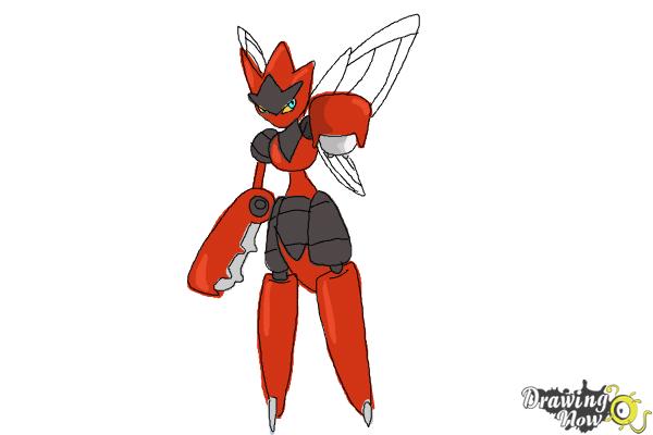 How to Draw Mega Scizor - Step 9 How to Draw Mega Scizor - Step 9