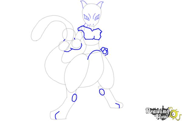 How to Draw Mewtwo from Pokemon - Step 8 How to Draw Mewtwo from Pokemon - Step 8
